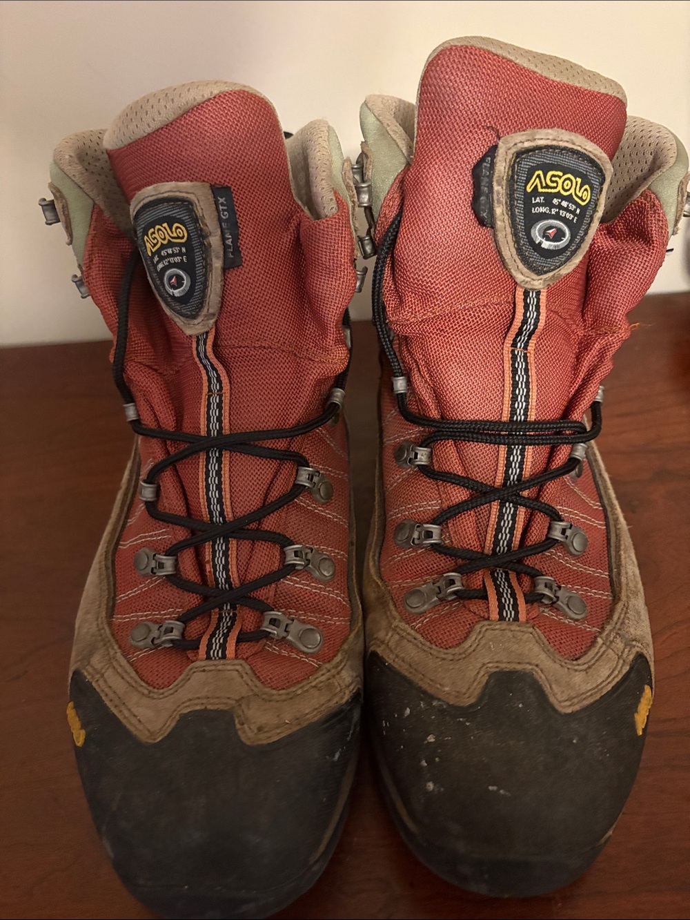Asolo Rust Red and Tan Trail Hiking Boots - Picture 2 of 13